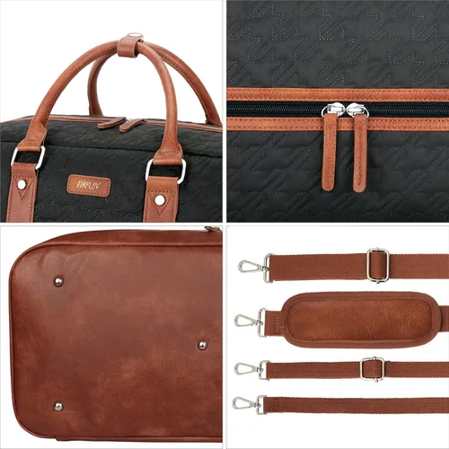 Miniatura 79 de IBFUN Bolsas de fin de semana para mujer, bolsa grande de lona para viaje, bolsa de viaje con compartimento para zapatos, 21 pulgadas, juego de 3