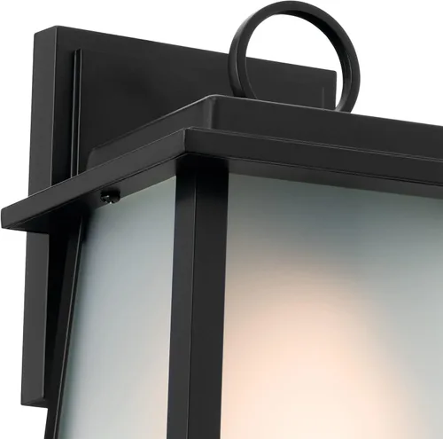 Miniatura 2 de Kichler Norward - Lámpara de pared para exteriores, 1 aplique de pared moderno exterior para garaje o entrada con vidrio satinado grabado en negro