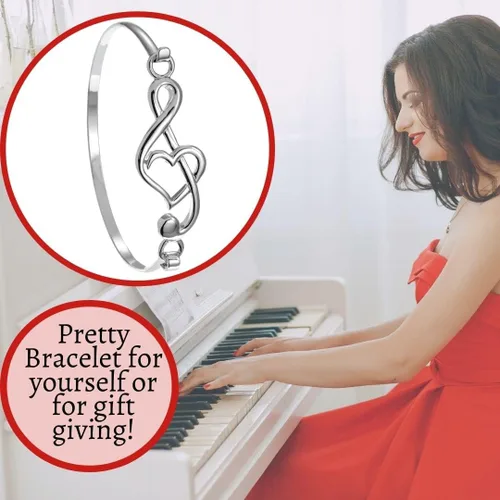 Miniatura 3 de Pulsera musical Regalo para músicos Joyas musicales para mujer, Metal
