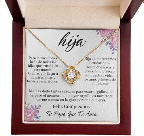 Leo's Print Shop Regalo para hija de padre para hija, regalo para mi hija, collar para mi hermosa hija, Joyeria, regalo de cumpleaños para mujer,