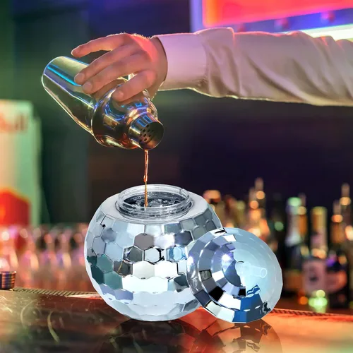Miniatura 6 de Breroa 8 tazas de bebidas de bola de disco de los años 70 con tapa y pajita, tazas de fiesta de discoteca de 20 onzas, tazas de cóctel de discoteca