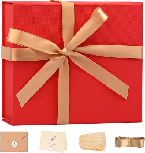 Miniatura 38 de LIFELUM Caja de regalo de 13.5 x 10 x 4 pulgadas, caja de regalo grande con tapas magnéticas, cajas de regalo negras para regalos de graduación