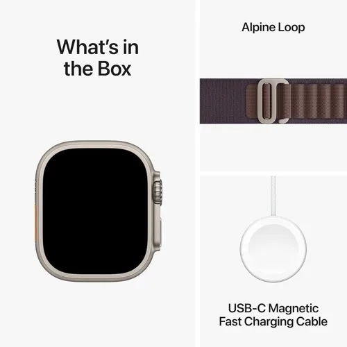 Miniatura 6 de Apple Watch Ultra 2 [GPS + Celular 49mm] Smartwatch con carcasa de titanio resistente y correa Alpine Loop Indigo pequeña. Rastreador de fitness