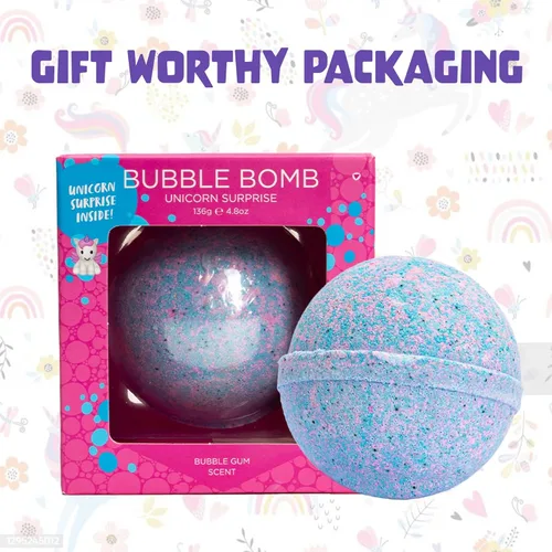 Miniatura 8 de Bombas de baño de unicornio para niñas con juguetes esponjosos sorpresa en el interior de Two Sisters - Grandes bombas de burbujas para niños