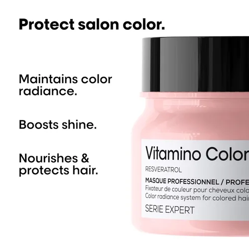 Miniatura 3 de L'Oreal Professionnel Vitamino Color - Mascarilla capilar Protege y conserva el color del cabello Mejora el brillo y la vitalidad Hidrata