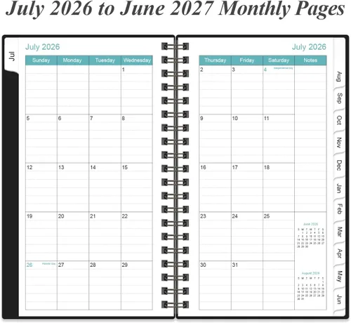 Miniatura 3 de Agenda de bolsillo 2026 - Agenda semanal y mensual 2026 de enero de 2026 a diciembre de 2026, pestañas de 12 meses, 3.75 x 6.75 pulgadas, verde