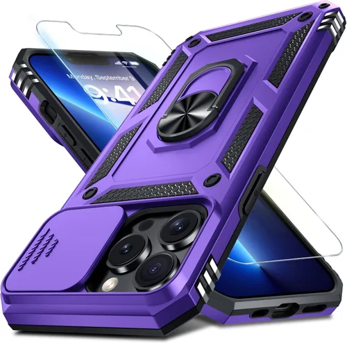 Miniatura 101 de Janmitta - Funda para iPhone 14 Pro con cubierta deslizante para lente de cámara incorporada + protector de pantalla, funda de cuerpo completo