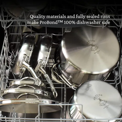 Miniatura 9 de Hestan ProBond TITUM forjado - Acero inoxidable revestido profesional, antiadherente, sartén esencial con tapa, 3.5 cuartos, compatible