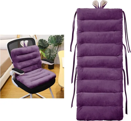 Miniatura 15 de ELFJOY Cojín para Silla de Oficina 85cm Cojín para Silla de Oficina Cojín de Asiento con Soporte Lumbar Cojín para Silla de Descanso con Banda