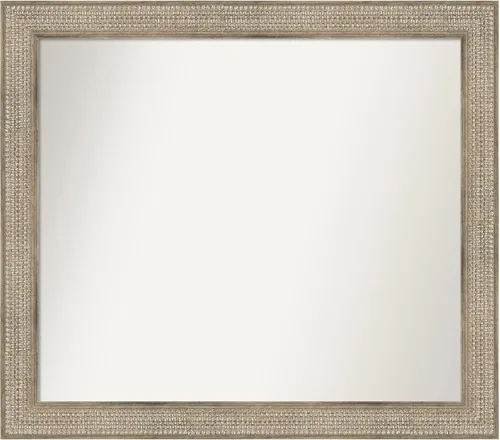 Miniatura 208 de Amanti Art Espejo de baño plateado para sobre fregadero, 26 x 26 pulgadas, espejo cuadrado de níquel pulido, marco de madera tradicional mediano, se