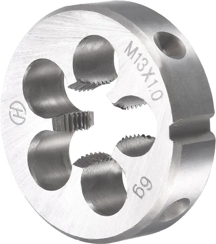 Miniatura 4 de uxcell M13 x 0.039 in Juego de llaves métricas y troqueles, rosca de máquina con troquel de roscado redondo, kit de grifo y troquelado