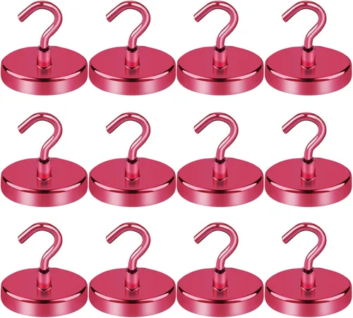Miniatura 35 de LOVIMAG - Ganchos magnéticos, imanes de 30 libras con ganchos para crucero, ganchos magnéticos negros para colgar, refrigerador, aula, nevera