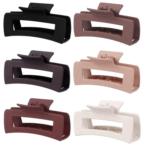 Miniatura 10 de Sisiaipu Pinzas de pelo grandes de 4 pulgadas, 6 piezas de garra grande para cabello grueso, pinzas cuadradas para el cabello para mujeres, pinzas