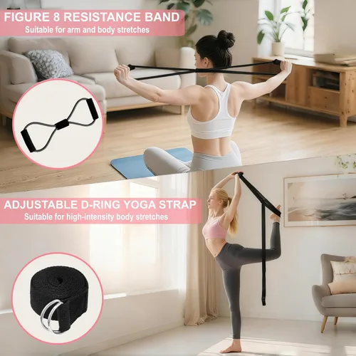 Miniatura 5 de Nuplot Kit esencial de yoga y pilates para mujer, kit de pilates Better Me para entrenamientos en casa con anillo de pilates y juego de pelotas