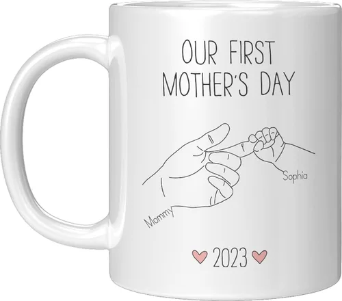 Taza para el día de la madre para mamá de hija e hijo – Taza de café divertida para la mejor mamá del mundo – Regalo único de cumpleaños para esposa