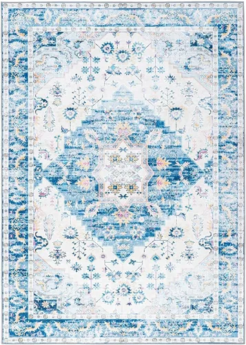 Miniatura 316 de Syalife 4x6 Alfombra Lavable para Área, Ultra Suave Antideslizante, Pila Baja, Alfombra Vintage Resistente a Manchas para Sala de Estar, Alfombra