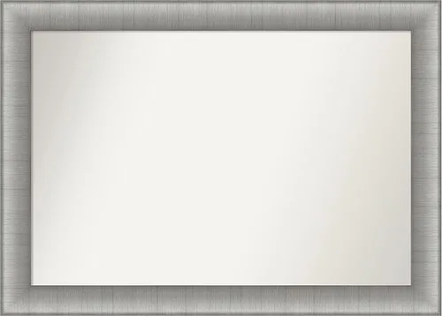 Miniatura 418 de Amanti Art Espejo de baño plateado para sobre fregadero, 28 x 47 pulgadas, espejo rectangular de plata imperial, marco de madera tradicional de gran
