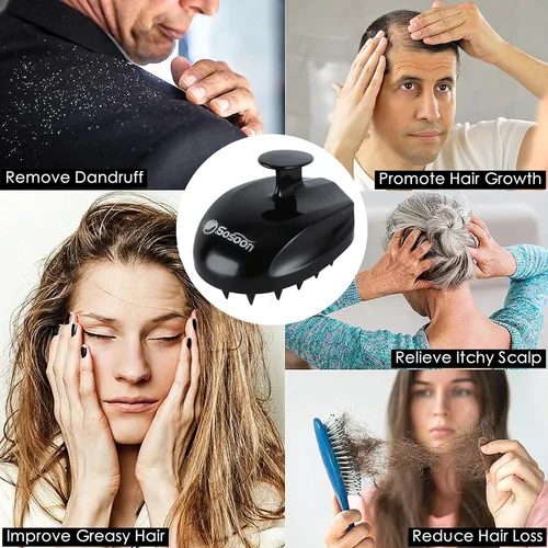 Miniatura 5 de Sosoon Masajeador de Cuero Cabelludo Cepillo de Champú, Cepillo Exfoliante del Cuero Cabelludo Cepillo de Cabello para la Ducha Masajeador de Cabeza