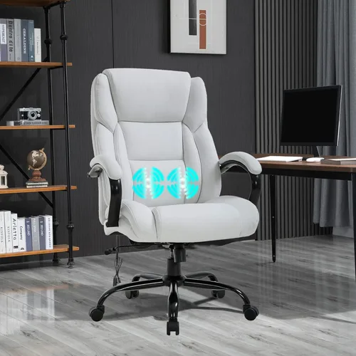 Silla de oficina ergonómica grande y alta, asiento ancho de 500 libras, silla de masaje para oficina en casa, respaldo alto, ajustable, giratoria,