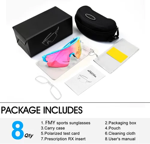 Miniatura 6 de FMY Gafas de sol polarizadas para ciclismo, lentes deportivos con protección UV400, para béisbol, correr, pescar, para hombres, mujeres y jóvenes