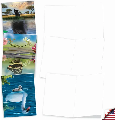 Miniatura 2 de The Best Card Company Juego de 20 tarjetas de notas en blanco surtidas de 4 x 5.12 pulgadas con sobres para hombres, mujeres (diseños de 10 x 2)