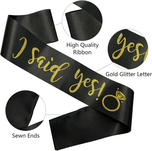 Miniatura 2 de Banda con texto en inglés "I Said Yes para mujer, propuesta de compromiso, banda de despedida de soltera para despedida de soltera, regalos de boda