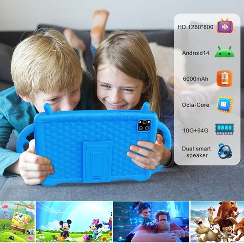 Miniatura 4 de Tableta para niños de 10 pulgadas, Android 14, tableta para niños de 3-7 octa-core 10GB+64GB, pantalla HD de 1280 x 800, controles parentales
