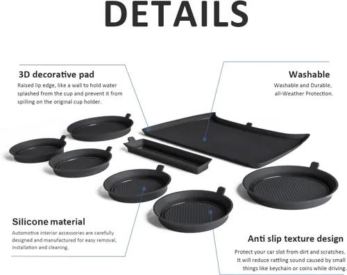 Miniatura 5 de Auovo Insertos para Portavasos Compatibles con Accesorios Subaru Crosstrek 2024 2025 2026 Impreza Accesorios para Auto Almohadillas de Portavasos