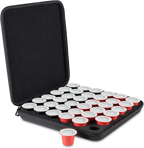 Miniatura 12 de ROMAUNT Estuche de transporte de viaje compatible con cápsulas Nespresso OrignalLine, accesorio para cafetera portátil de café protector con espuma
