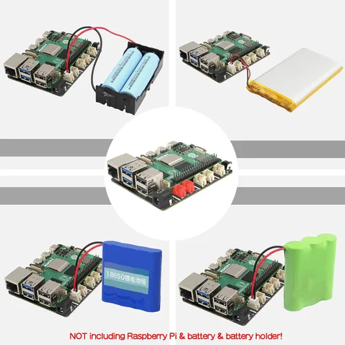 Miniatura 6 de Geekworm X1203 5V UPS Placa de expansión para Raspberry Pi 5 Salida máxima de 5.1V 5A Entrada ancha de 6-18 V Encendido automático Apagado