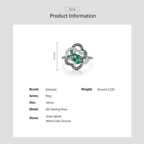 Miniatura 4 de Santuzza Anillo de plata de ley con piedras preciosas para mujer