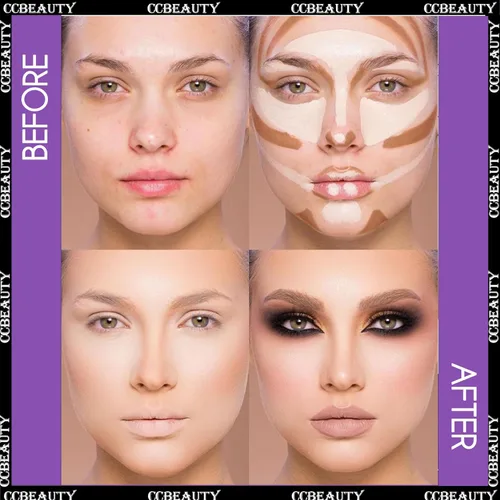 Miniatura 7 de CCbeauty Barra de contorno mate 2 en 1, barra corrector de doble resaltado, kit de resaltado y contorno, barras bronceadoras para maquillaje