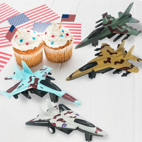 Miniatura 6 de ArtCreativity United Sates Air Force - Juego de 4 juguetes de combate fundido a presión de la Fuerza Aérea de los Estados Unidos, mecanismo