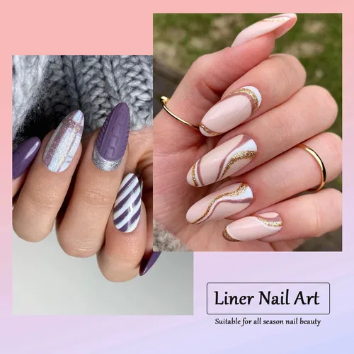Miniatura 2 de Vnicesli Esmalte de gel blanco para arte de uñas, pintura de gel para uñas en espiral, pincel fino para arte de uñas en bolígrafos de gel, pintura