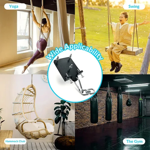 Miniatura 6 de Percha para saco de boxeo pesado, colgador de saco de boxeo de 360°, gancho de montaje para bolsa pesada Rafter, soporte de montaje de saco