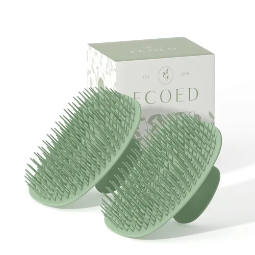 Miniatura 9 de Ecoed Cepillo de champú masajeador para el cuero cabelludo, limpiador y exfoliante para eliminar la caspa, peine para caspa húmedo y seco