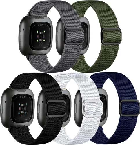 Adorve Compatible con Correas Fitbit Versa 3/Correa Fitbit Versa 4/Correas Fitbit Sense para Hombres Mujeres, Correa de Nylon Elástica Ajustable y