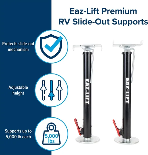 Miniatura 2 de Camco Eaz-Lift - Soportes deslizables ajustables para cámper o caravana, cuenta con una capacidad de peso de 5,000 libras por soporte, un pasador