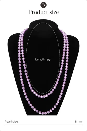 Miniatura 14 de BABEYOND - Collar de perlas sintéticas estilo art deco de la década de 1920, collar de perlas largas para fiesta de disfraces de estilo Gatsby
