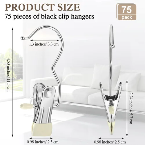 Miniatura 2 de Yinder Ganchos Colgadores para Botas Clips Ganchos de Lavandería Colgantes de Acero Inoxidable Pinzas para Ropa Colgadores Portátiles para Armario