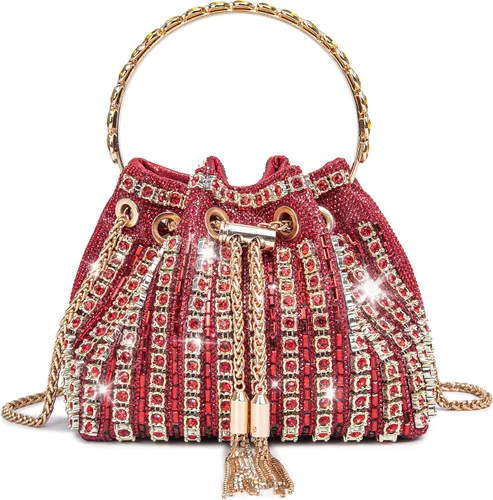 Miniatura 19 de Bolso de noche con diamantes brillantes para mujer, bolso de mano con diamantes de imitación para fiesta, baile de graduación, cóctel