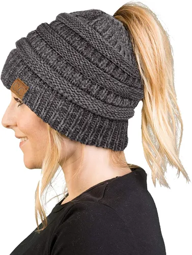 Miniatura 198 de Funky Junque - Gorro para mujer con ranura para cola de caballo