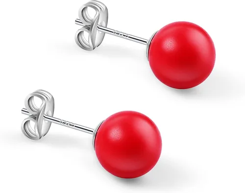 Miniatura 93 de Natural Stone Stud Earrings for Women 8mm Sterling Silver Genuine Gemstone Earrings Handmade Sterling Silver Crystal Stud Earrings for Women