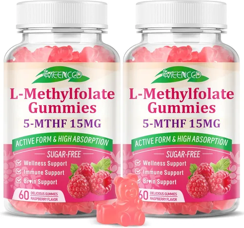 Miniatura 9 de MEENCCD Gomitas de L-metilfolato, suplemento de metilfolato, suplemento 5-MTHF - Active 5-MTHF - Apoya el bienestar general, vegano, sabor a
