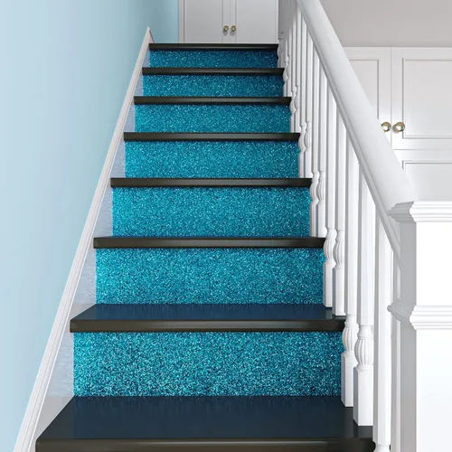 Miniatura 7 de VaryPaper Papel tapiz azul con purpurina gruesa de 15.7 x 315 pulgadas, papel de contacto con purpurina azul, autoadhesivo, extraíble, decorativo