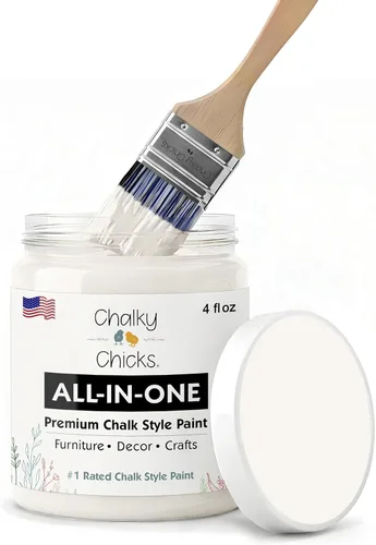 Miniatura 190 de Chalky Chicks - Pintura mate a la tiza, no requiere lijado, 4 onzas líquidas, color gris oscuro (Gun Metal Gray), para muebles, pintura sin Gris