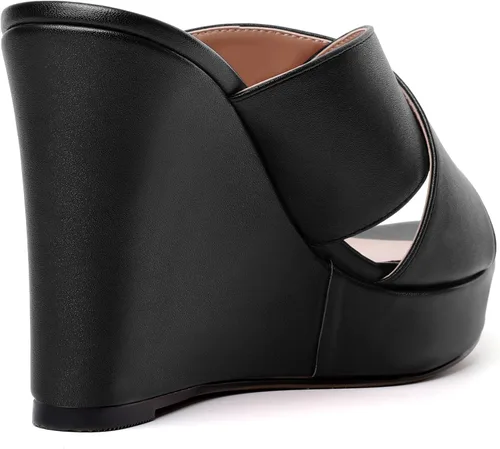 Miniatura 5 de MODENCOCO Sandalias de tacón alto con plataforma mate para mujer, puntera abierta, estilo casual, de 4 pulgadas