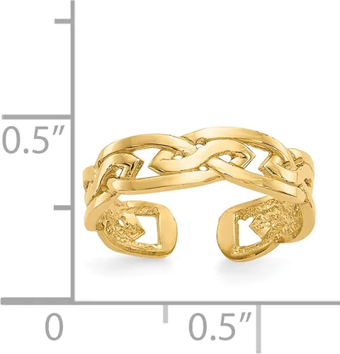 Miniatura 5 de Anillo de dedo del pie tejido de oro amarillo de 14 quilates - Jewelry By Sweet Pea, Metal
