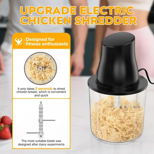 Miniatura 3 de Herramienta Eléctrica Trituradora de Pollo: Trituradora de Carne Multifuncional de 250W con Presión para Operar de Gran Capacidad - Trituradora