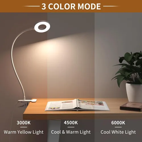 Miniatura 2 de iZELL Luz de Lectura, Lámpara de Abrazadera USB para Niños Leyendo Libros en la Cama por la Noche, Pequeña Lámpara de Escritorio LED con Brazo